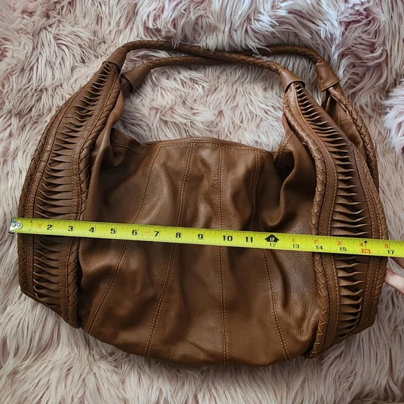 Clever Cariage Company St. Tropez Handcrafted Leather Hobo light brown